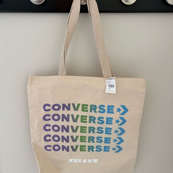 Converse Handbags - Converse Canvas Tote Bag Unisex Graphic Design Large Multicolor